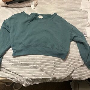 Women's Teal Cropped Sweater